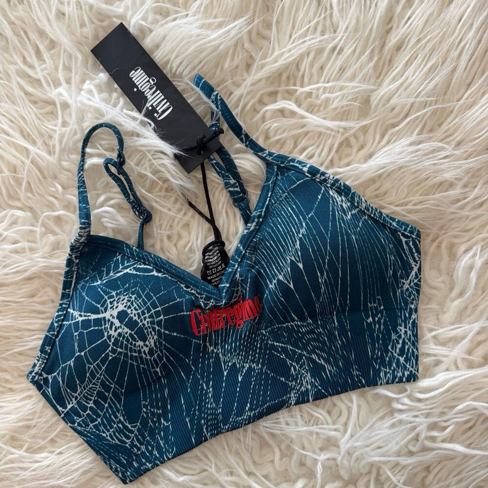 Civil Regime Overran by Webs Kelly Seamless Sports Bra Blue Size XS - Picture 2 of 6